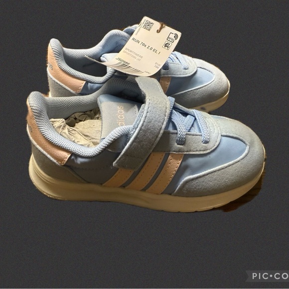 adidas Other - Adidas Kids RUN 70s 2.0 EL I Blue Light Pi k Sneakers Shoes 10K